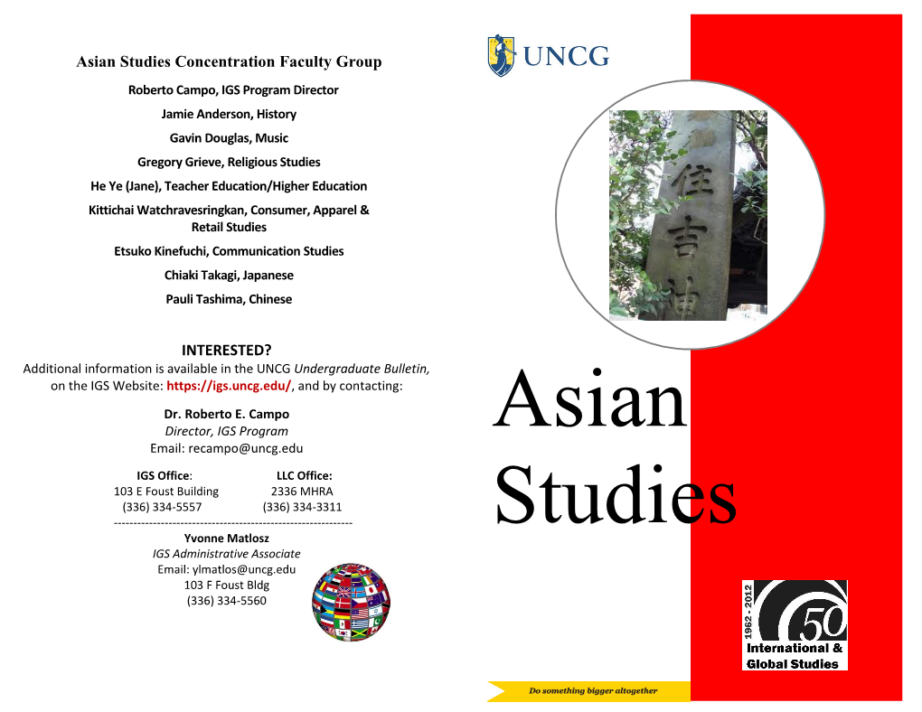 Asian Studies Concentration Faculty Group INTERESTED?
