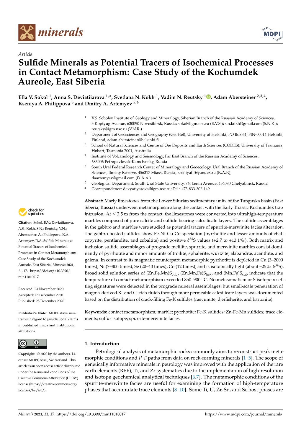 Sulfide Minerals As Potential Tracers of Isochemical Processes In