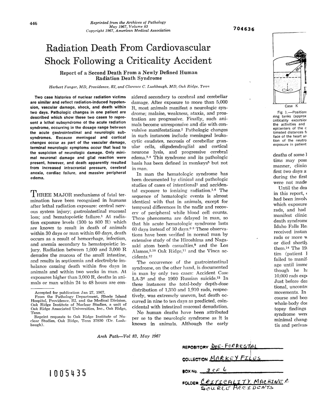 Radiation Death from Cardiovascular Shock Following a Criticality Accident Report of a Second Death from a Newly Defined Humaii Radiation Death Syndrome