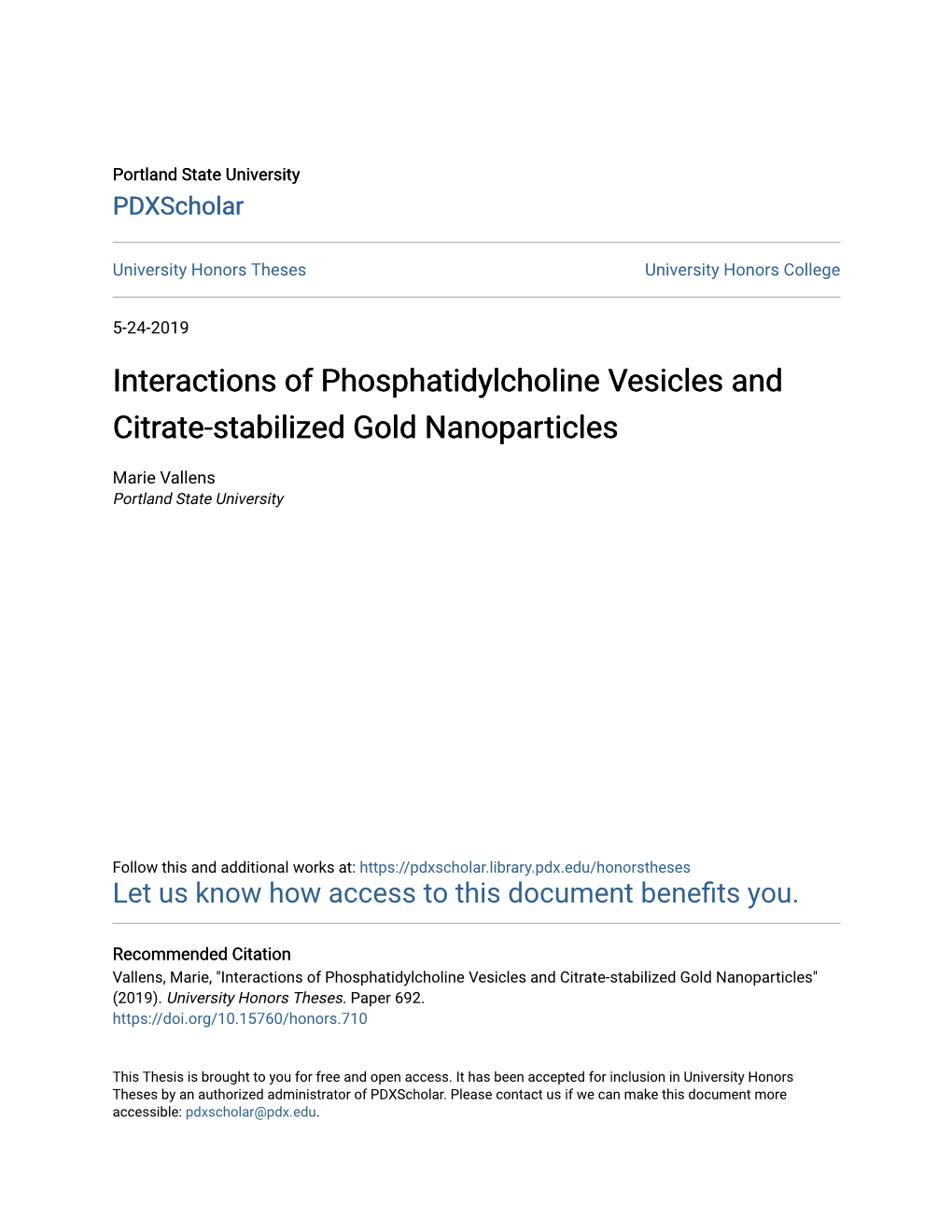 Interactions of Phosphatidylcholine Vesicles and Citrate-Stabilized Gold Nanoparticles