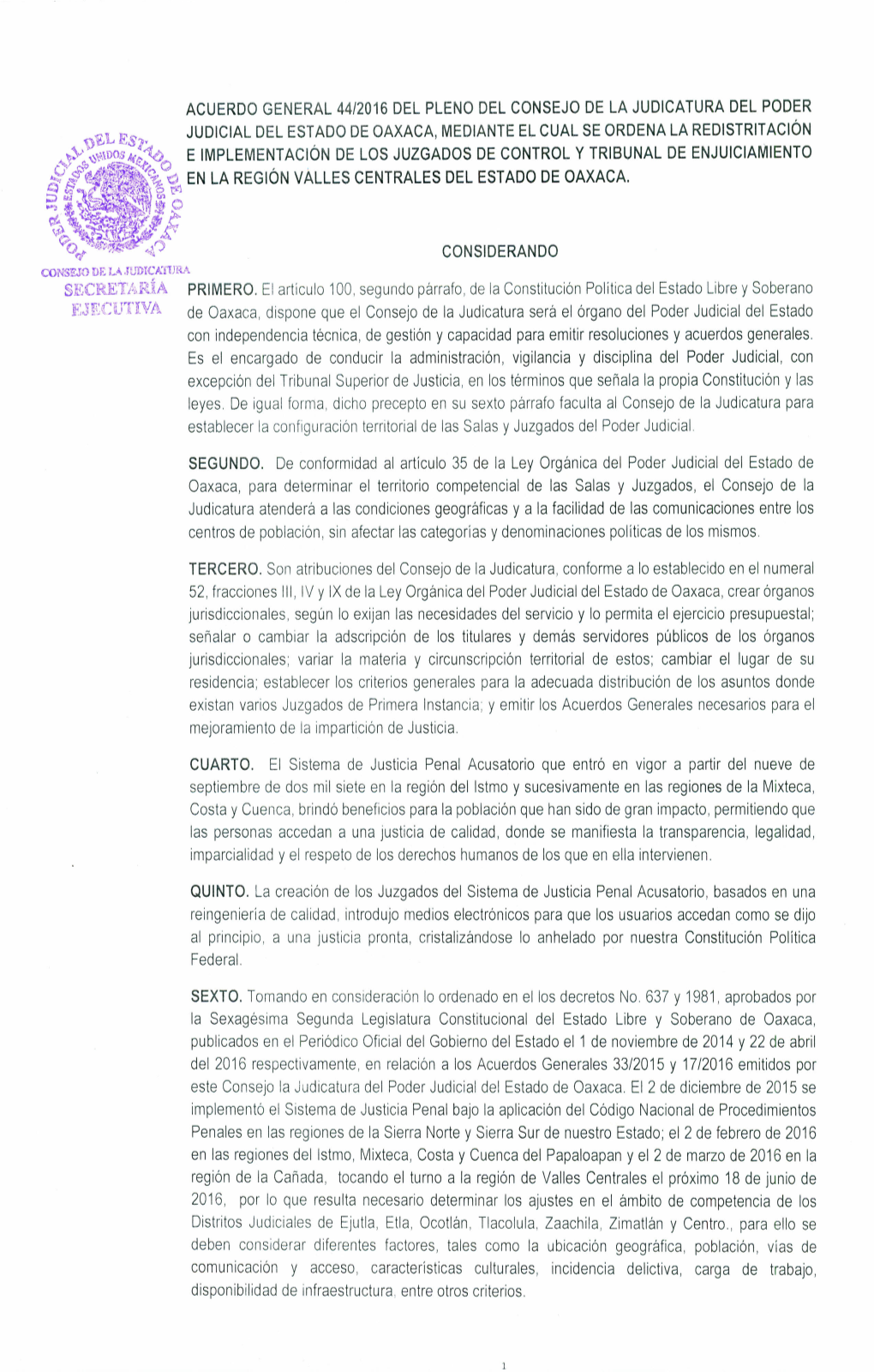 S:~4'~ .,E.°Ó EN LA Región VALLES CENTRALES DEL ESTADO DE OAXACA