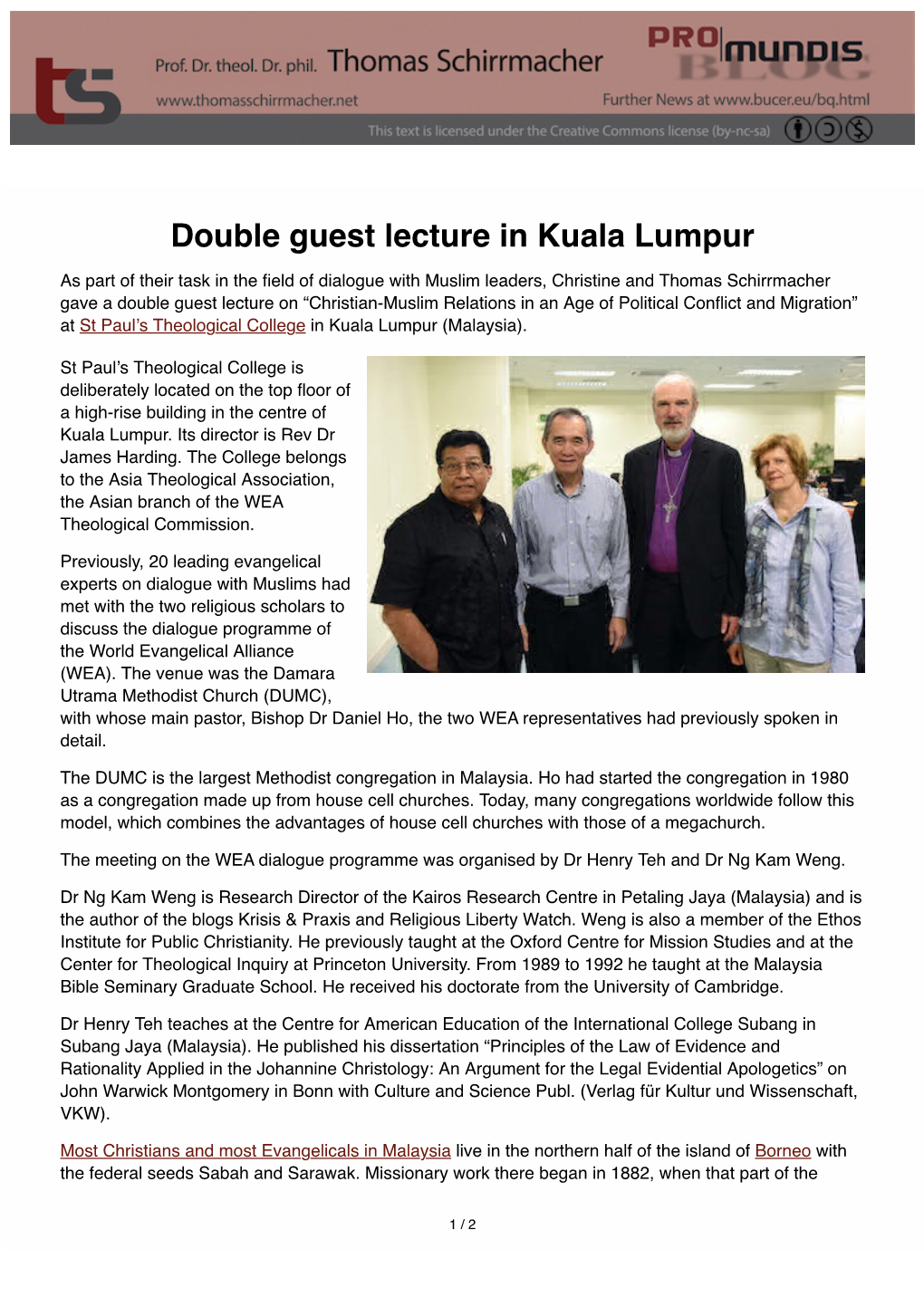 Double Guest Lecture in Kuala Lumpur