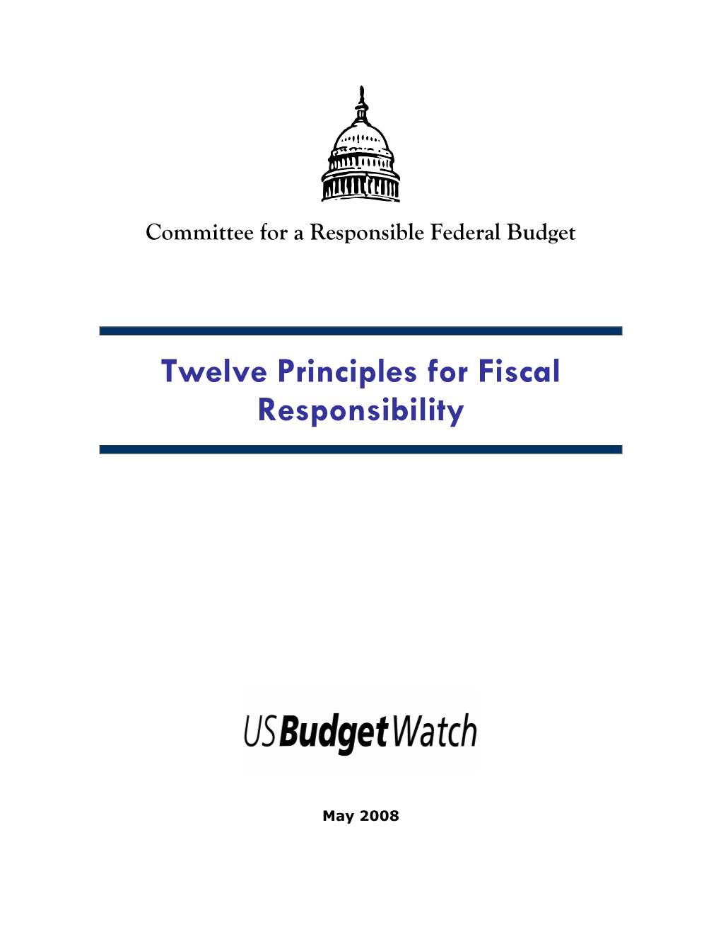 Twelve Principles for Fiscal Responsibility