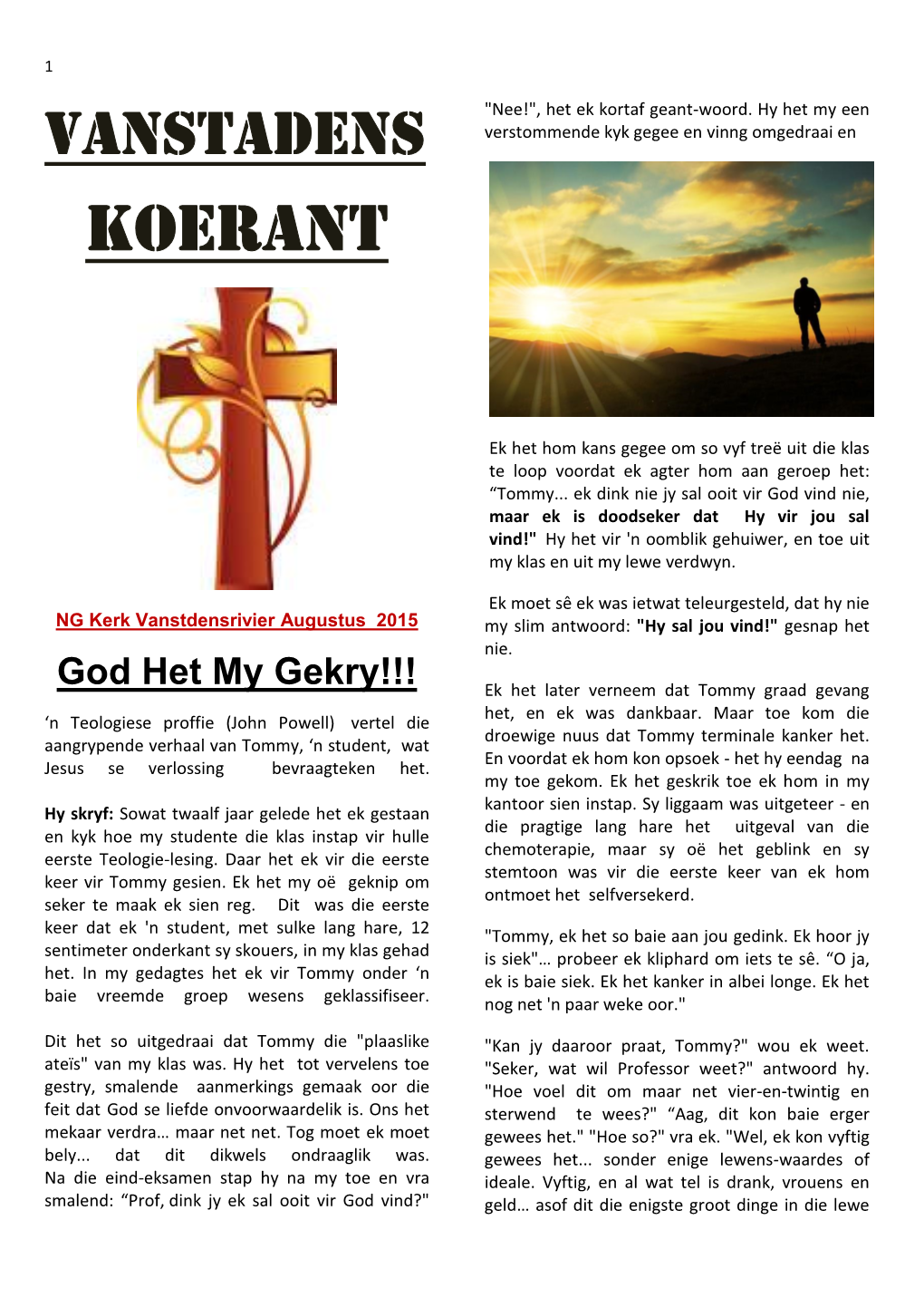 Van Stadens Koerant Aug 2015