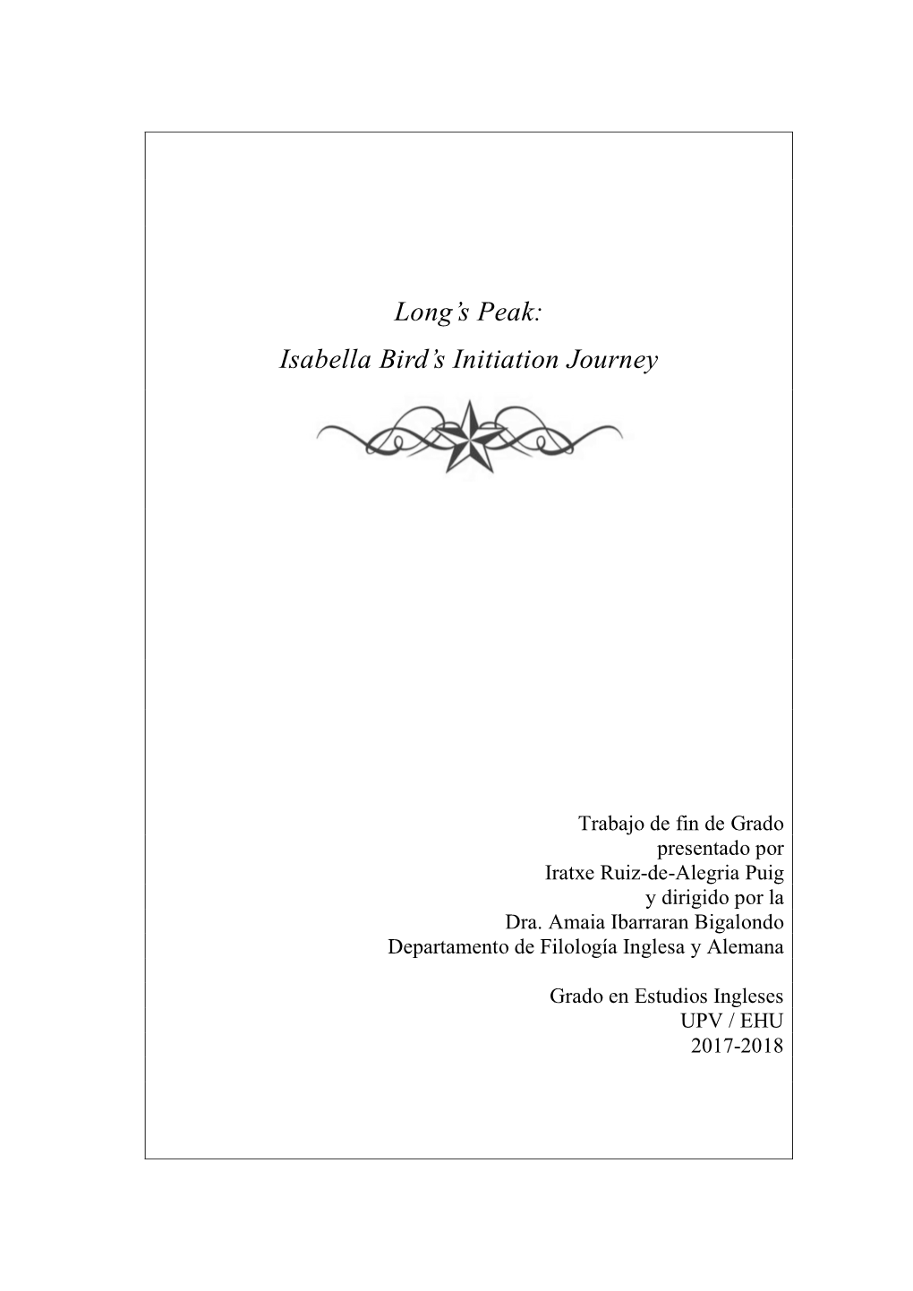 Isabella Bird's Initiation Journey