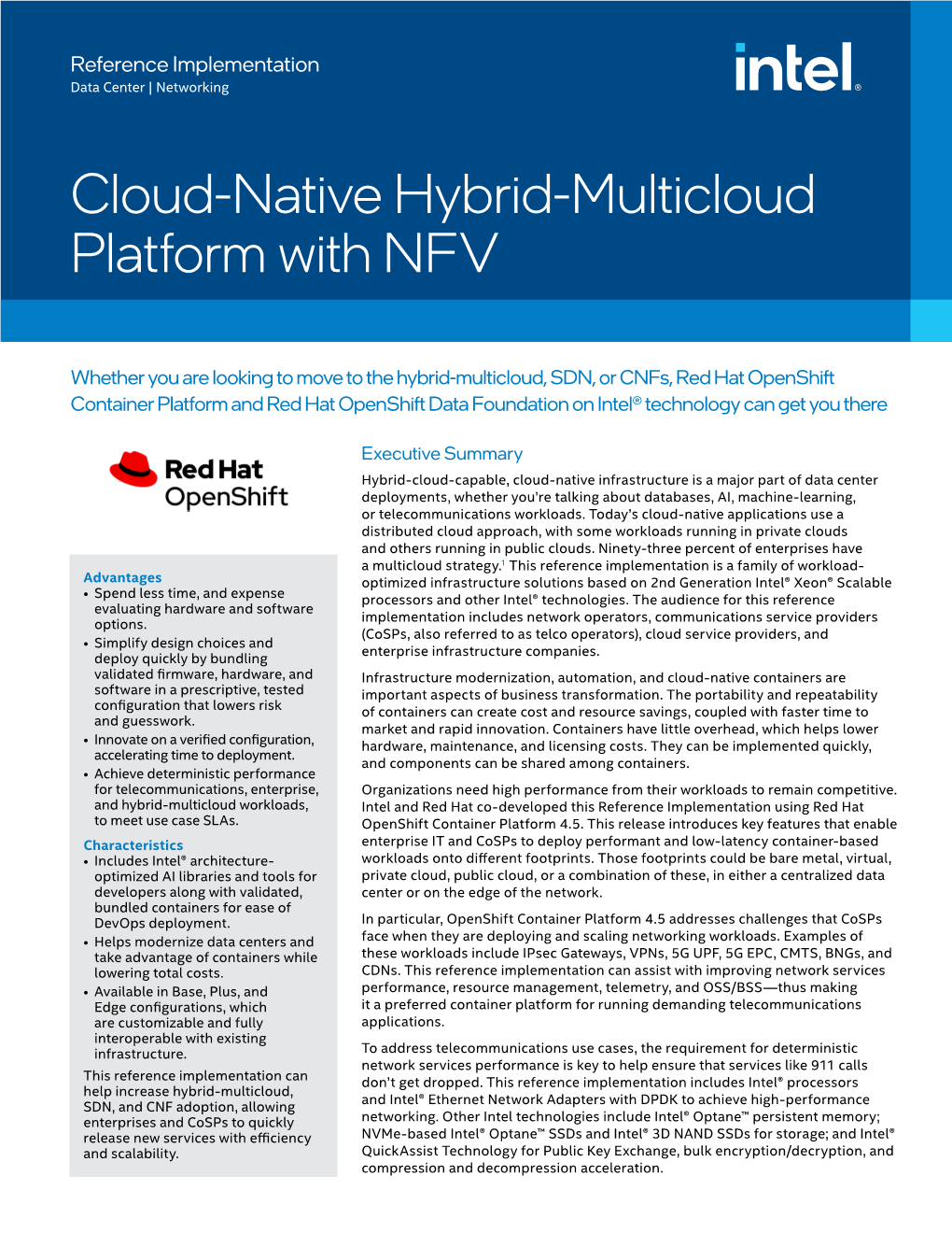 Cloud-Native Hybrid-Multicloud Platform with NFV