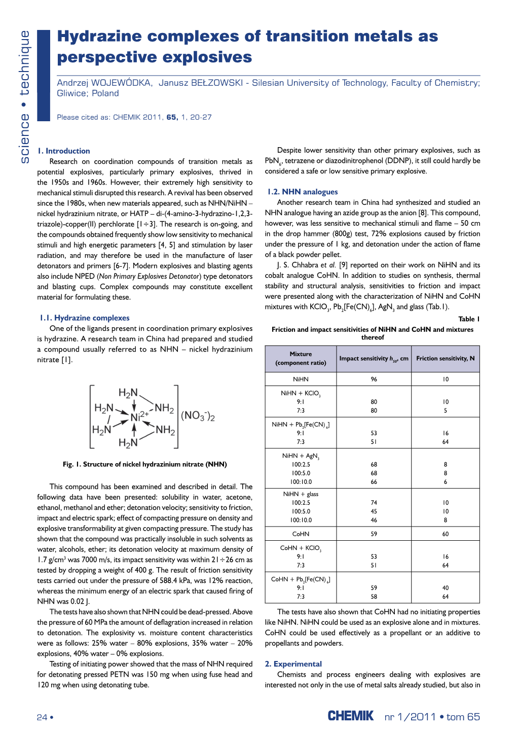 Hydrazine Complexes of Transition Metals As Perspective Explosives