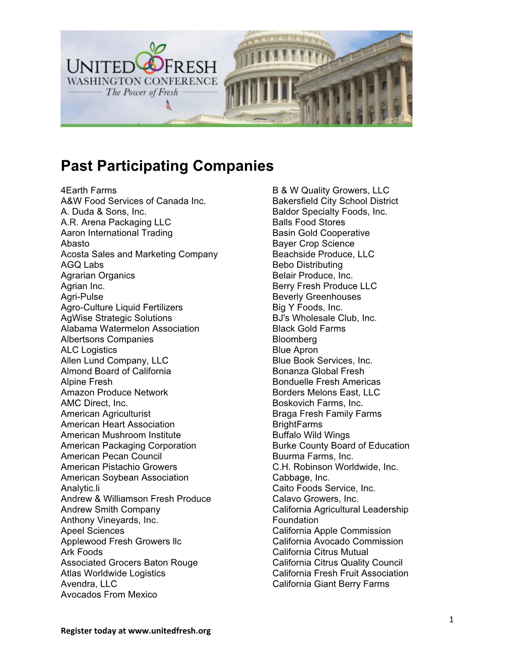 Past Participating Companies