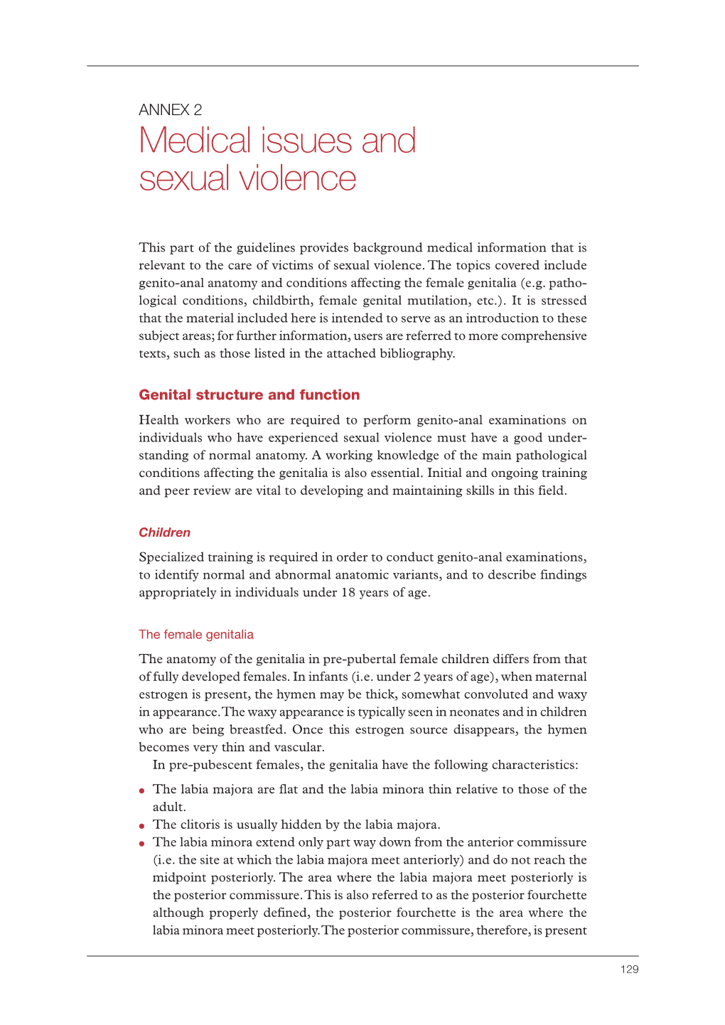 Medical Issues and Sexual Violence