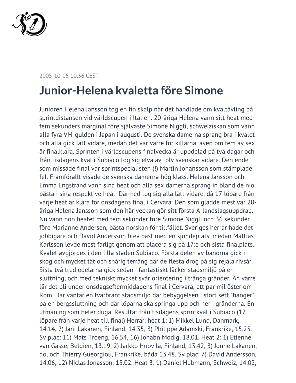 Junior-Helena Kvaletta Före Simone