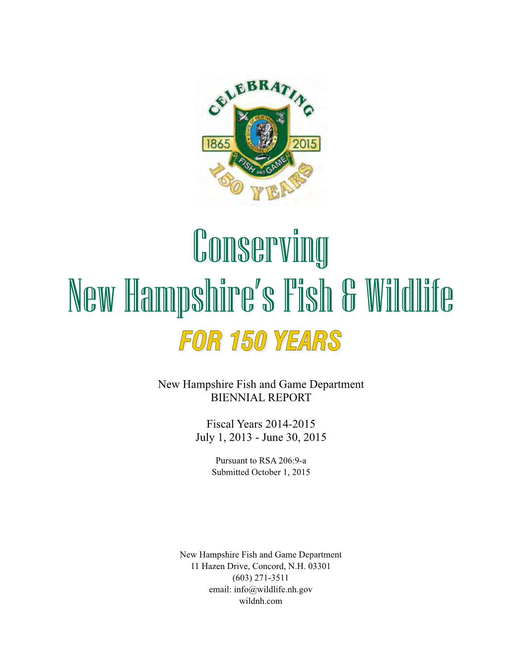 Conserving New Hampshire's Fish & Wildlife