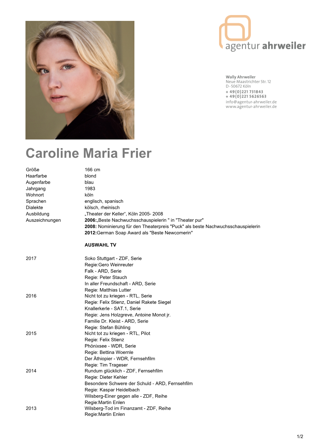 Caroline Maria Frier