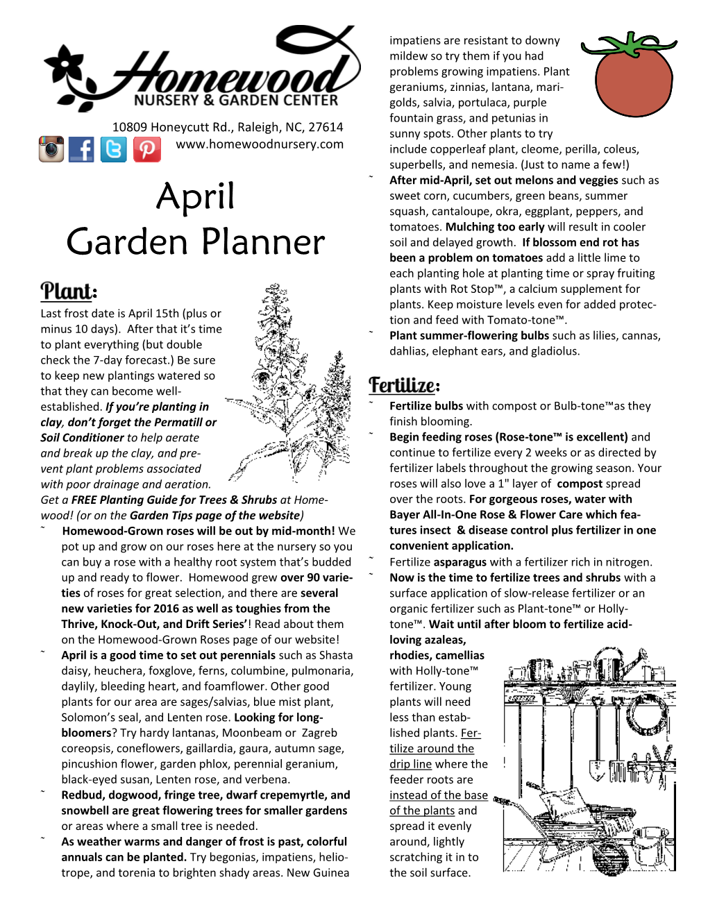 April Garden Planner