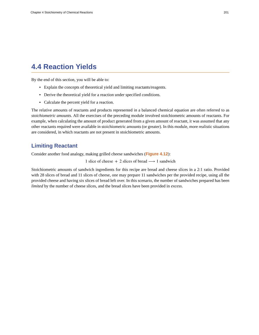 4.4 Reaction Yields