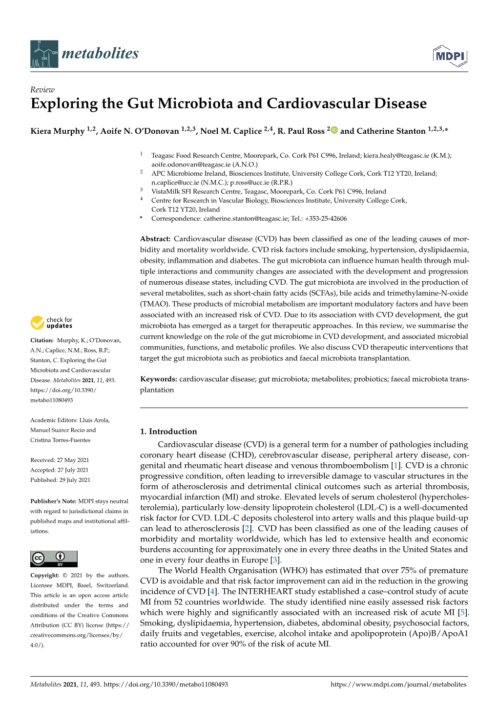 Exploring the Gut Microbiota and Cardiovascular Disease