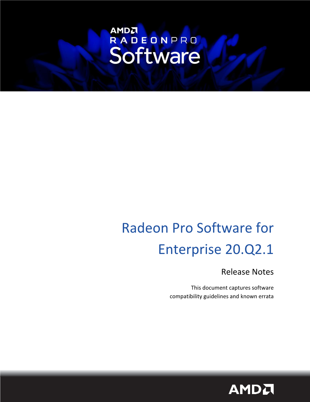 Radeon Pro Software for Enterprise 20.Q2.1