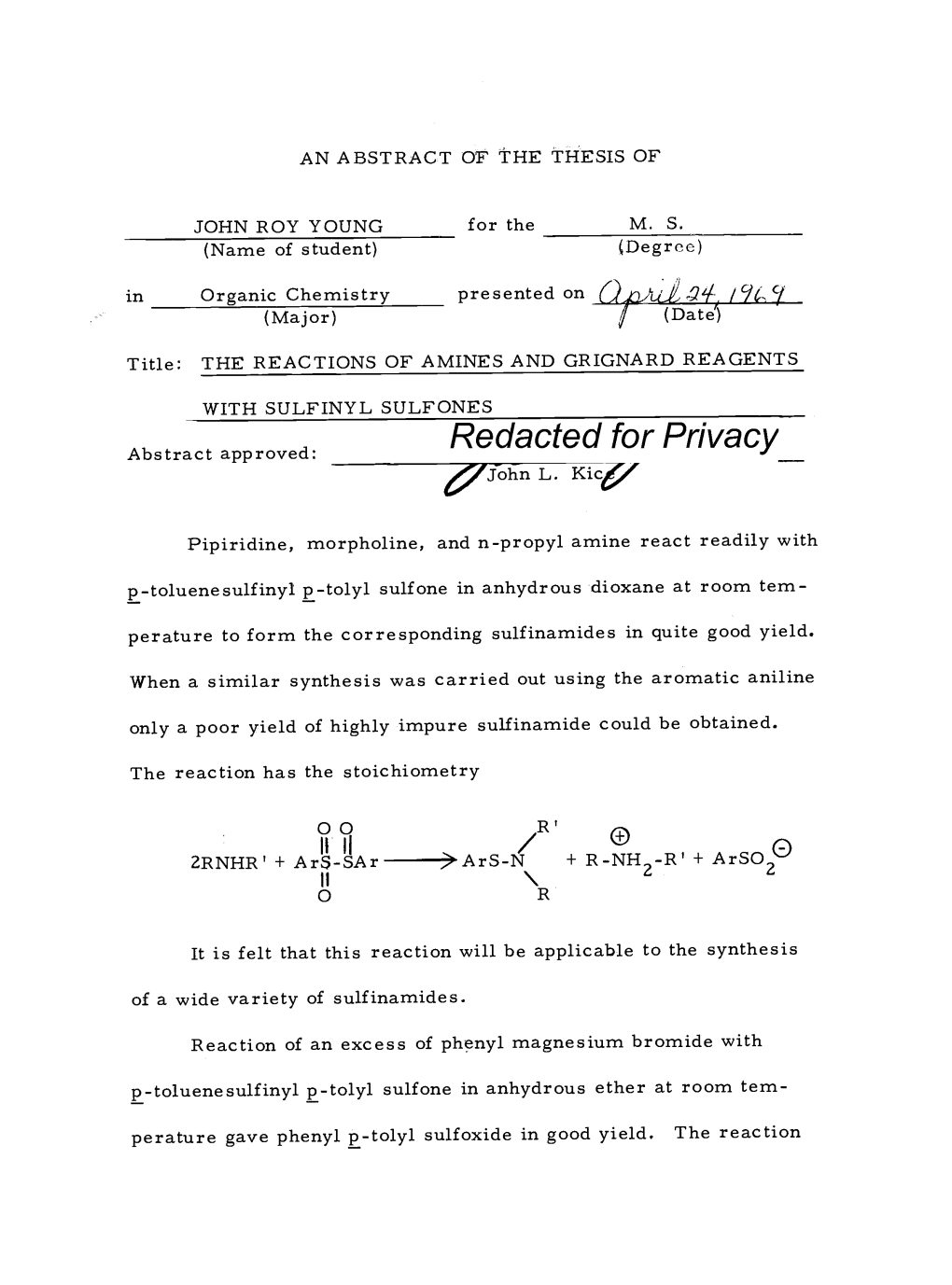 The Reactions of Amines and Grignard Reagents with Sulfinyl Sulfones By