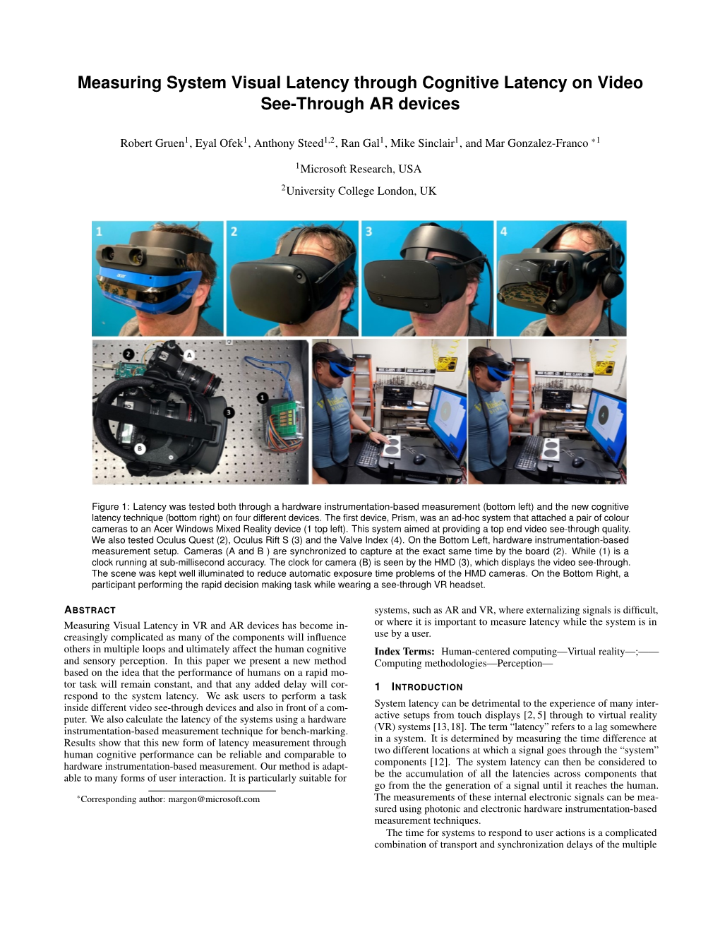 Measuring System Visual Latency Through Cognitive Latency on Video See-Through AR Devices