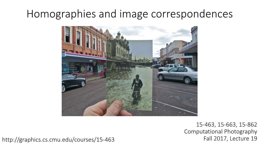 Homographies and Image Correspondences