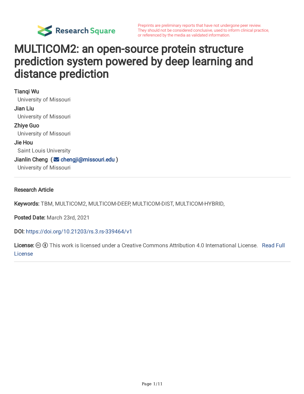 An Open-Source Protein Structure Prediction System Powered by Deep Learning and Distance Prediction