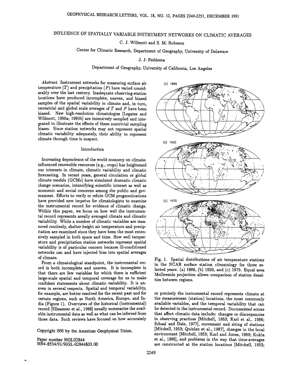 Influence of Spatially Variable Instrument