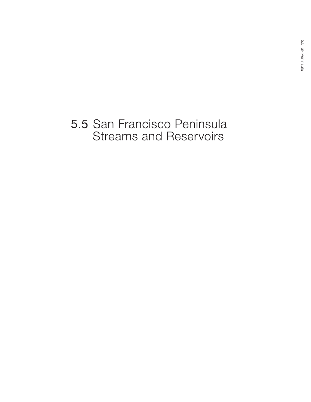 5.5 San Francisco Peninsula Streams and Reservoirs