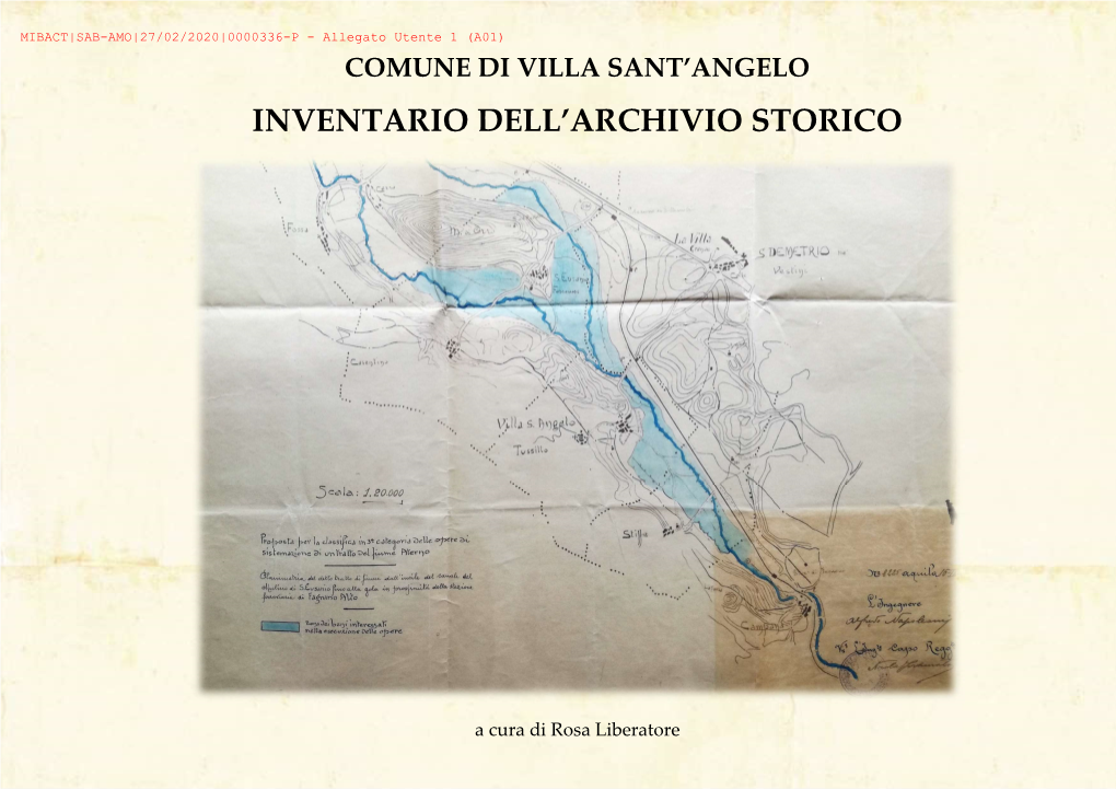 Inventario Archivio Comune Di Villa Sant'angelo (AQ)