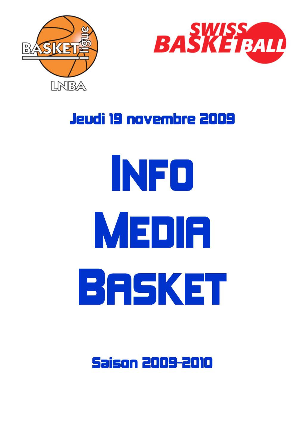 Jeudi 19 Novembre 2009 Saison 2009-2010