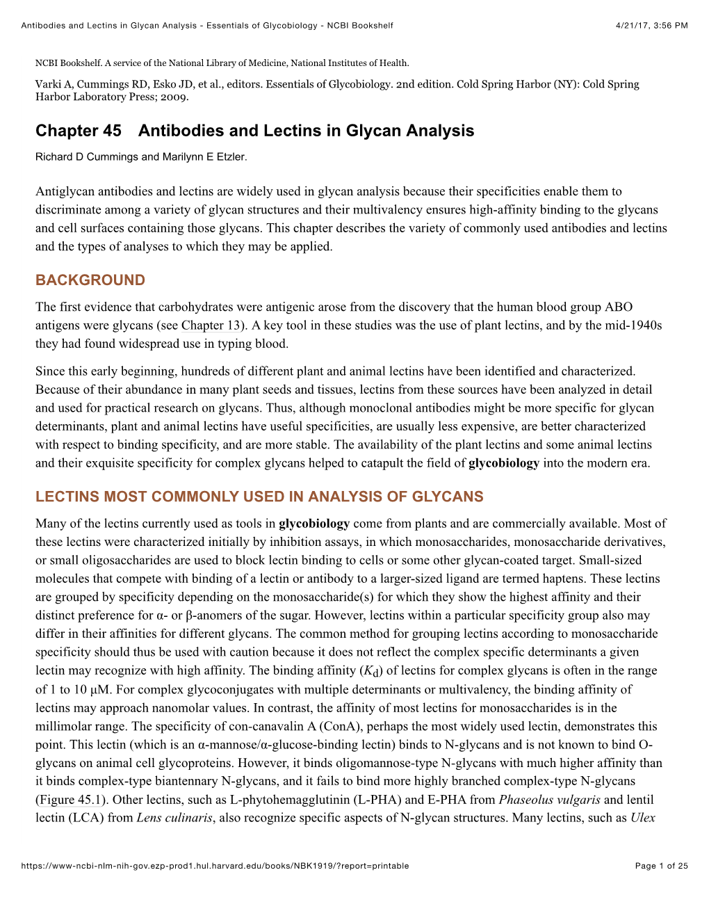 Antibodies and Lectins in Glycan Analysis - Essentials of Glycobiology - NCBI Bookshelf 4/21/17, 3:56 PM