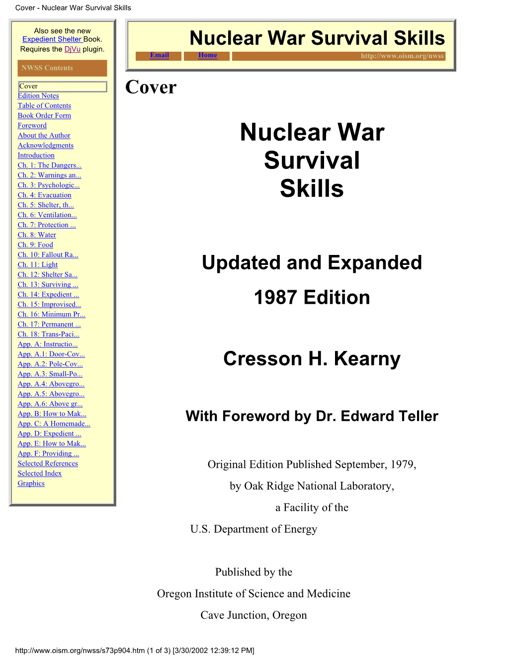 Nuclear War Survival Skills