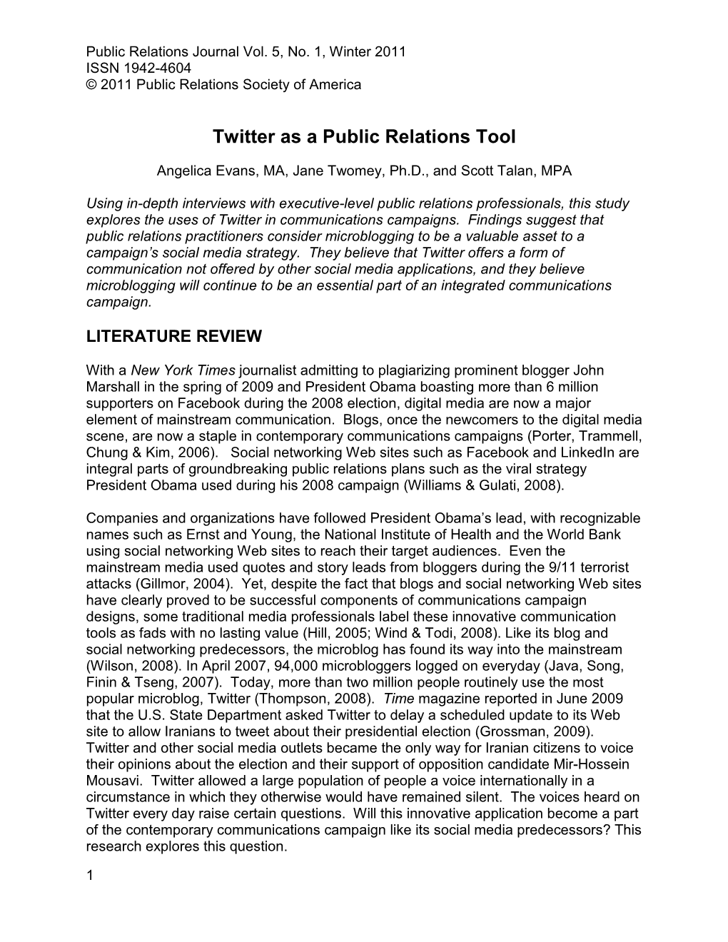 Twitter As a Public Relations Tool