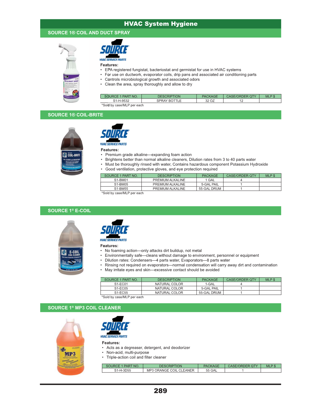 HVAC System Hygiene SOURCE 1® COIL and DUCT SPRAY