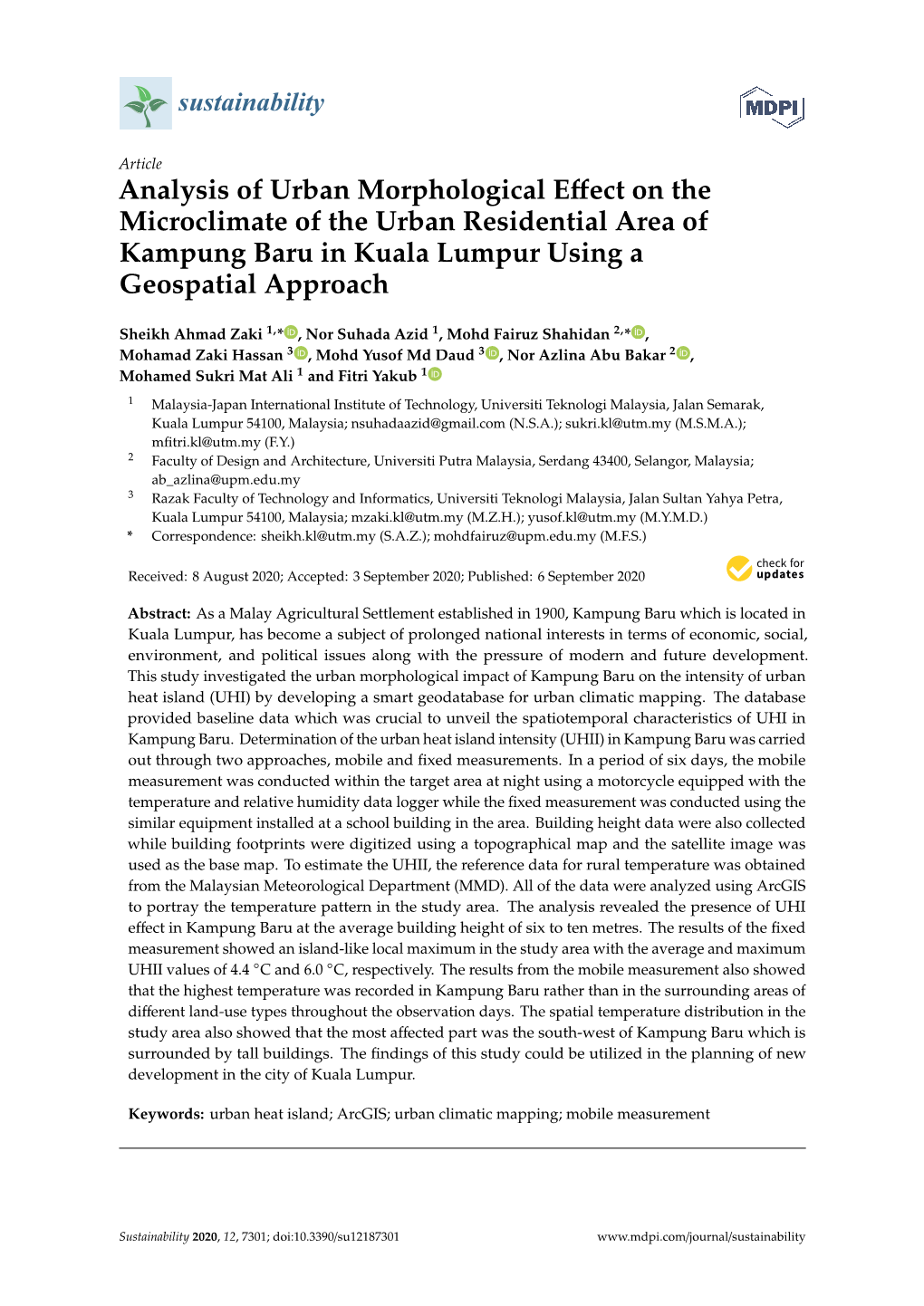 Analysis of Urban Morphological Effect on the Microclimate of The