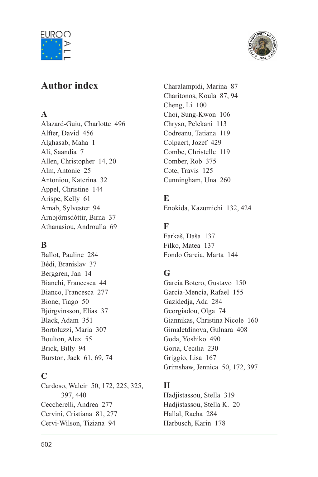 Author Index