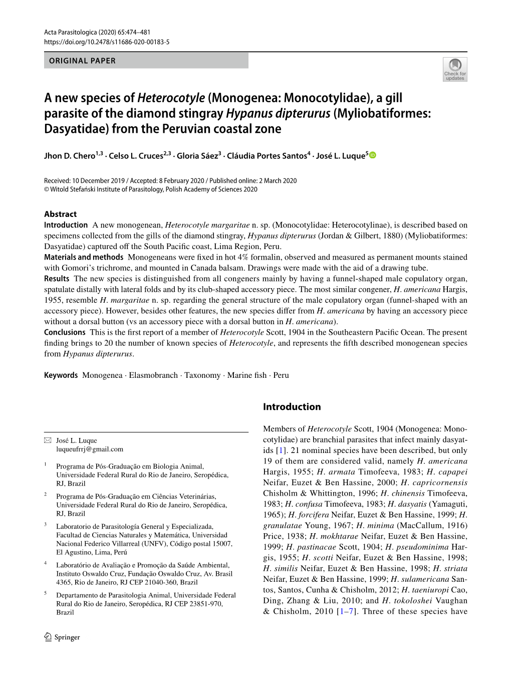 A New Species of Heterocotyle (Monogenea: Monocotylidae)