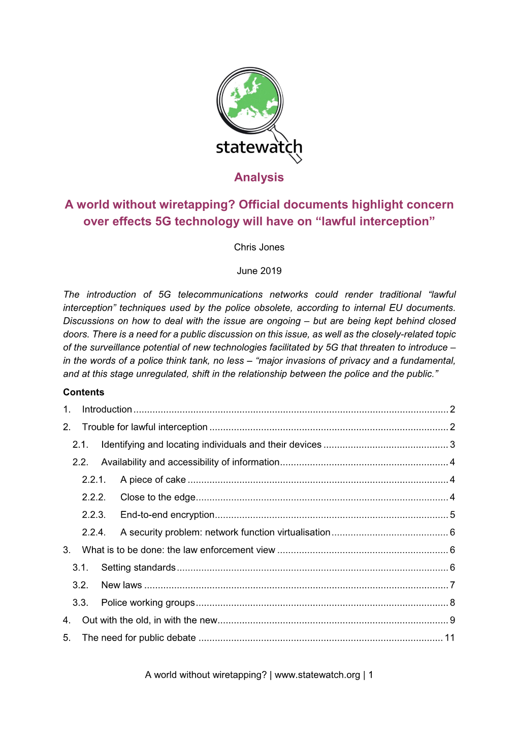 Official Documents Highlight Concern Over Effects 5G Technology Will Have on “Lawful Interception”