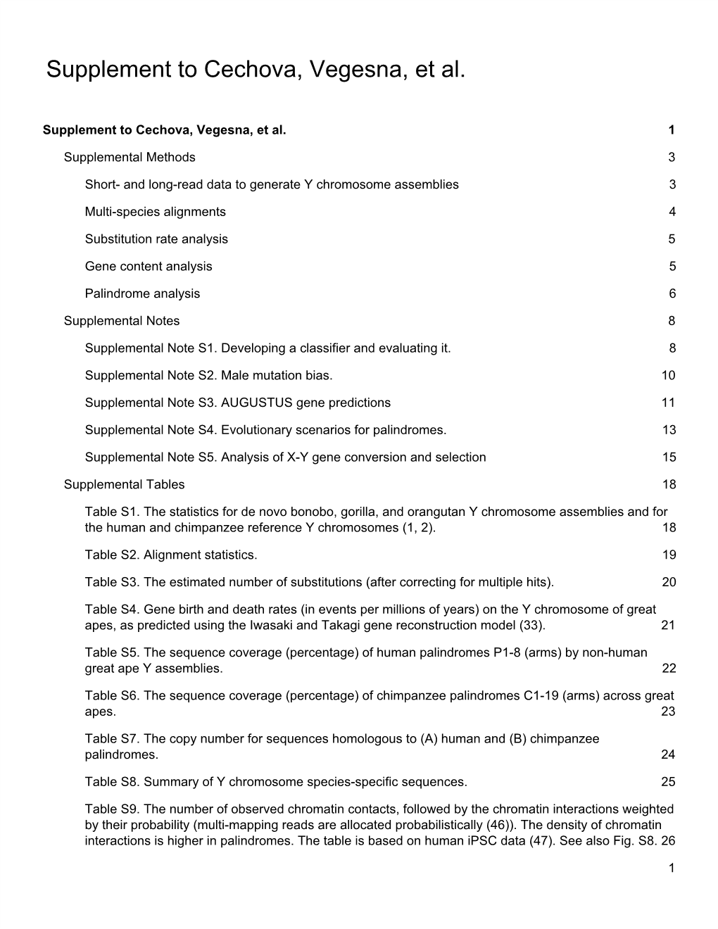 Supplement to Cechova, Vegesna, Et Al