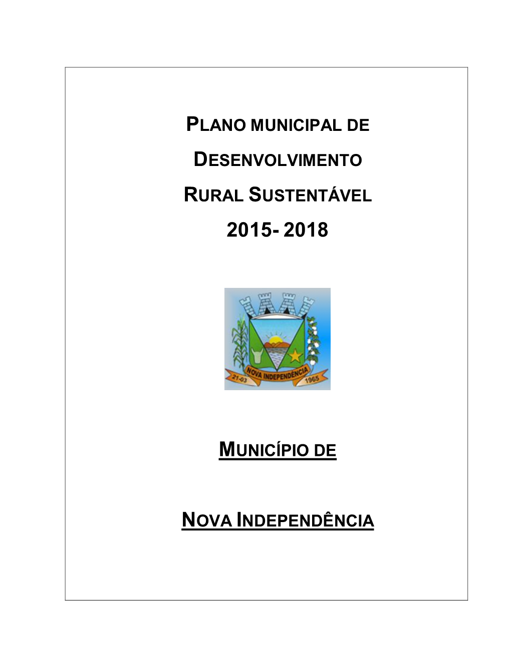 Plano Municipal De Desenvolvimento Rural