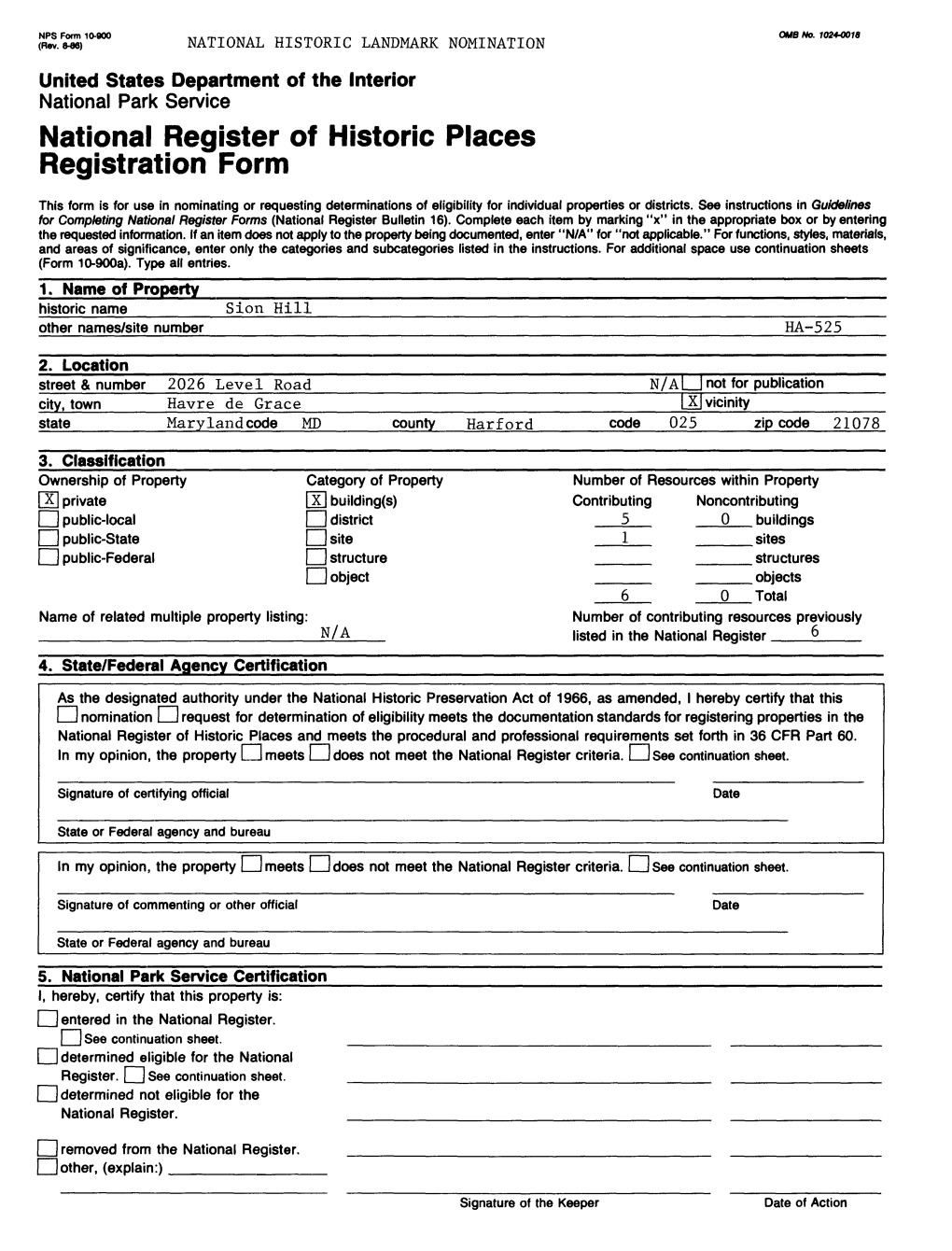 National Register of Historic Places Registration Form