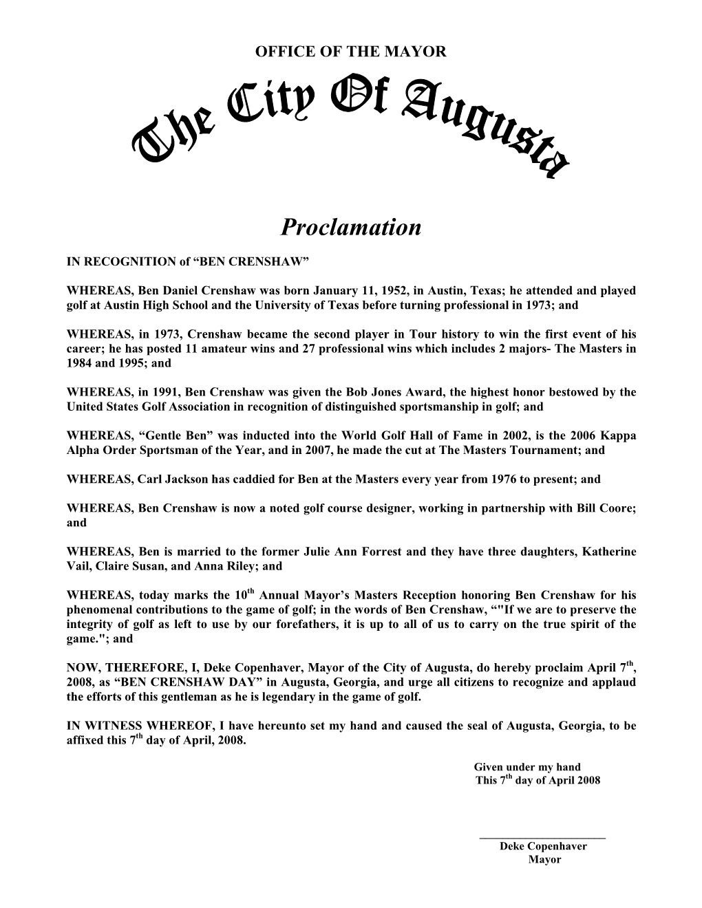 Proclamation