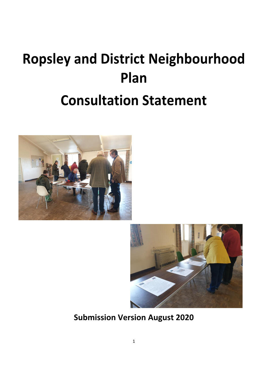 Ropsley and District Neighbourhood Plan Consultation Statement