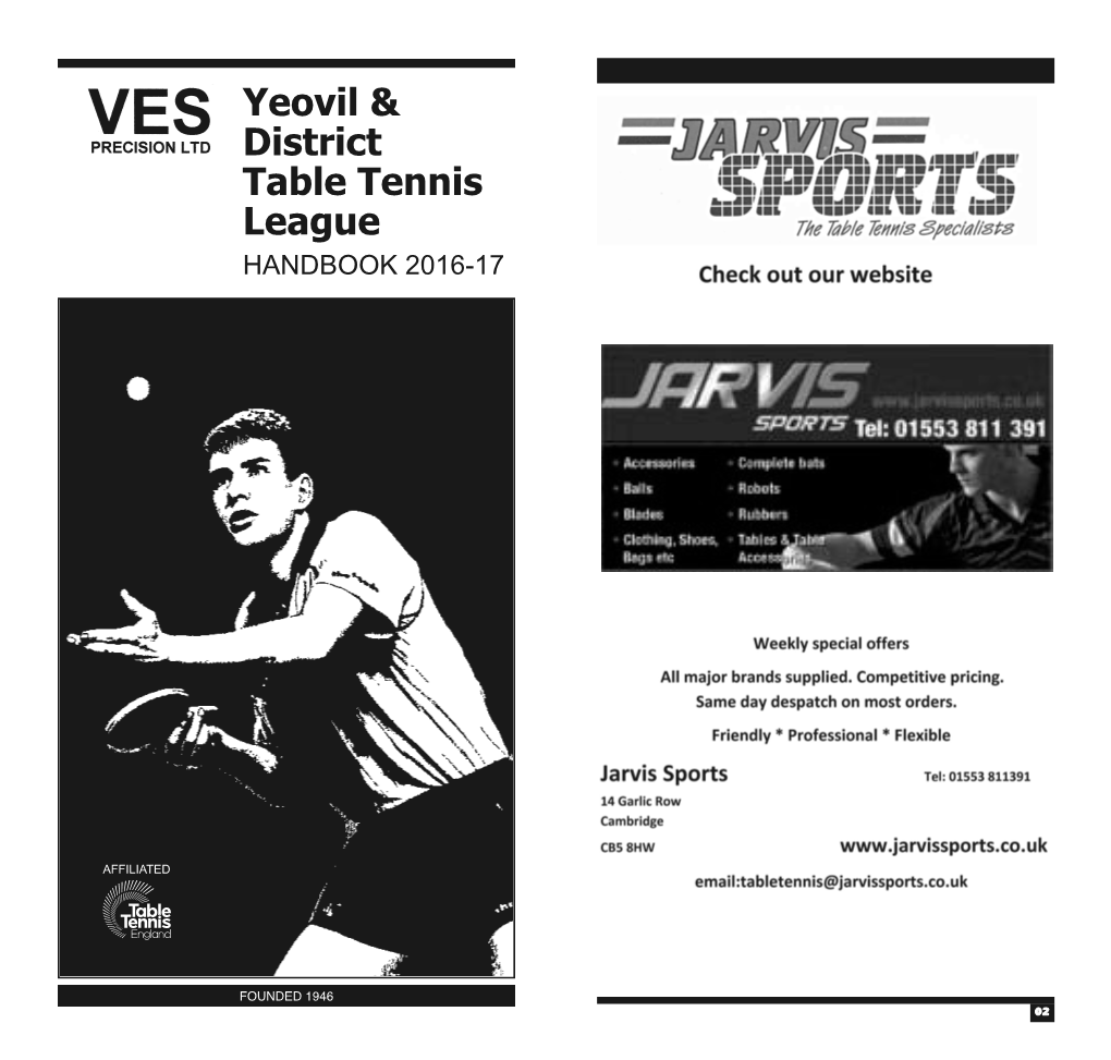 Yeovil & District TT League 2016-17