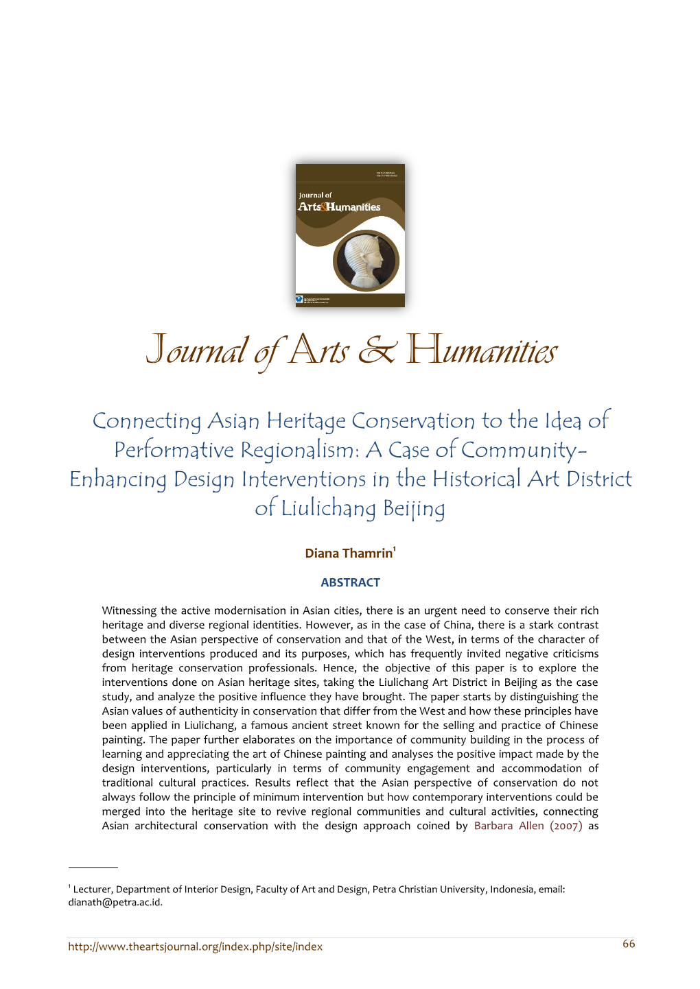 Journal of Arts & Humanities