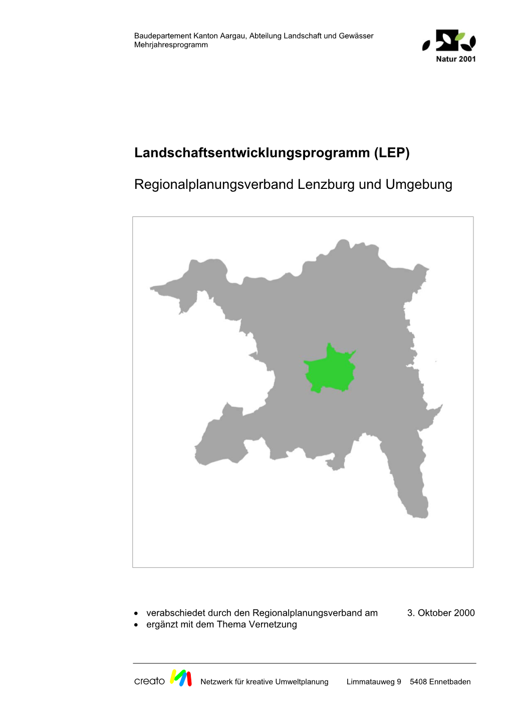 (LEP) Regionalplanungsverband Lenzburg Und Umgebung