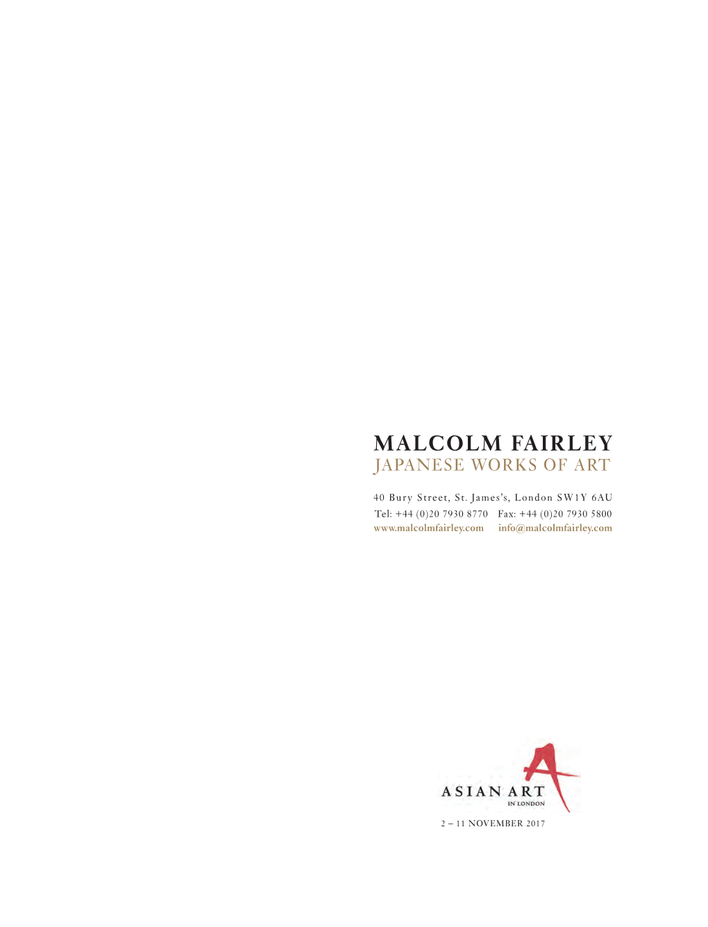 Malcolm Fairley Ltd Japanese Works Of