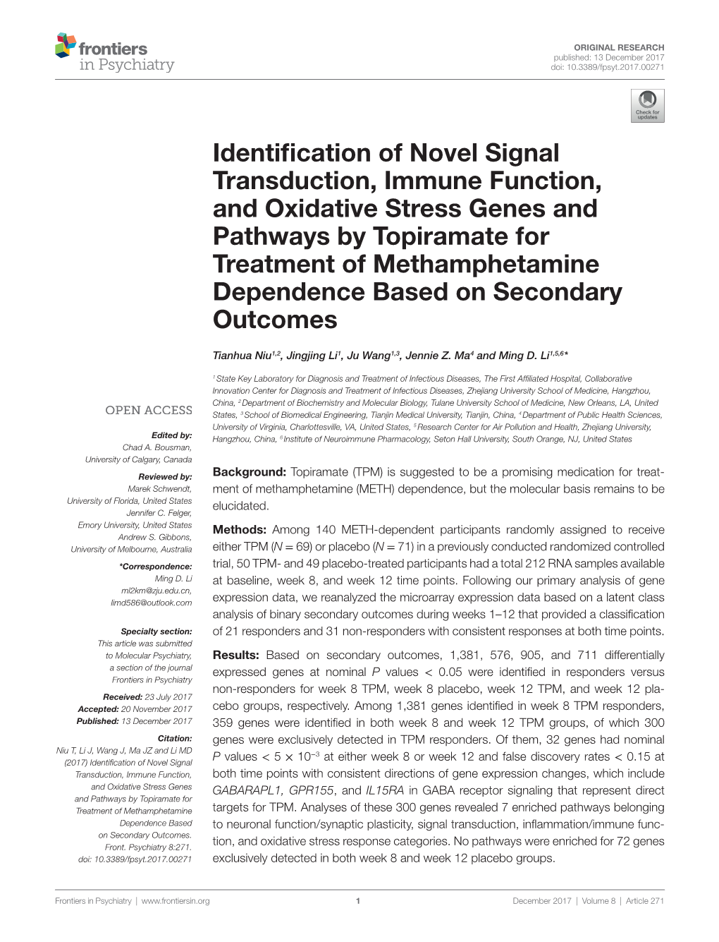 Identification of Novel Signal Transduction, Immune Function