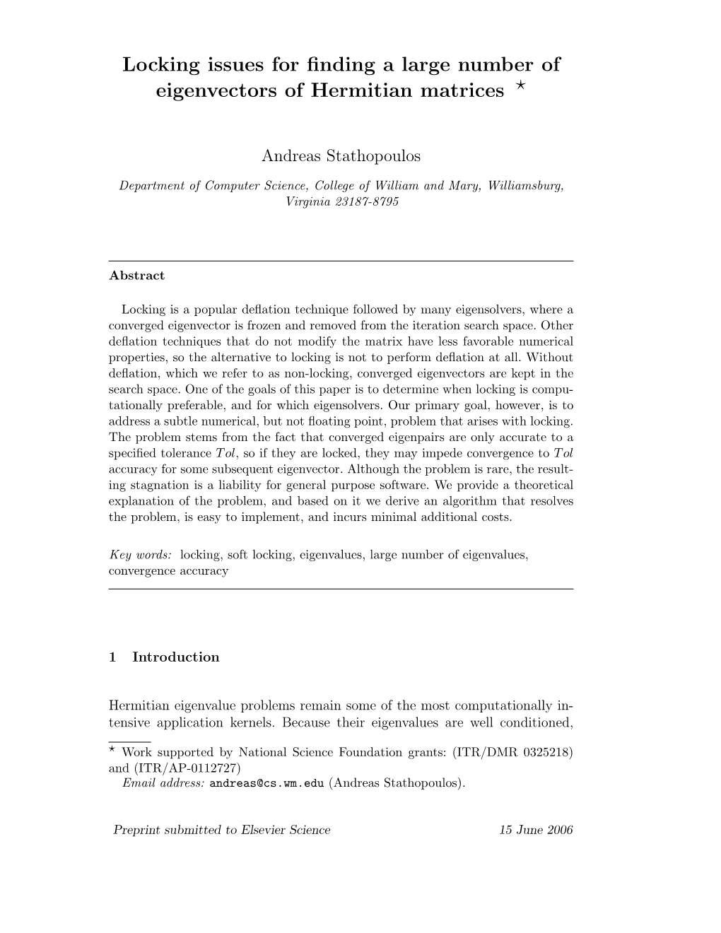 Locking Issues for Finding a Large Number of Eigenvectors Of