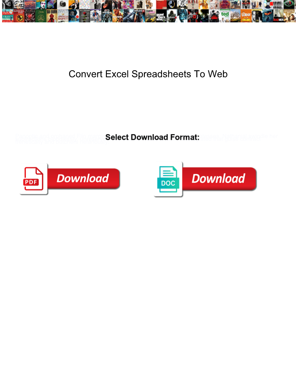 Convert Excel Spreadsheets to Web