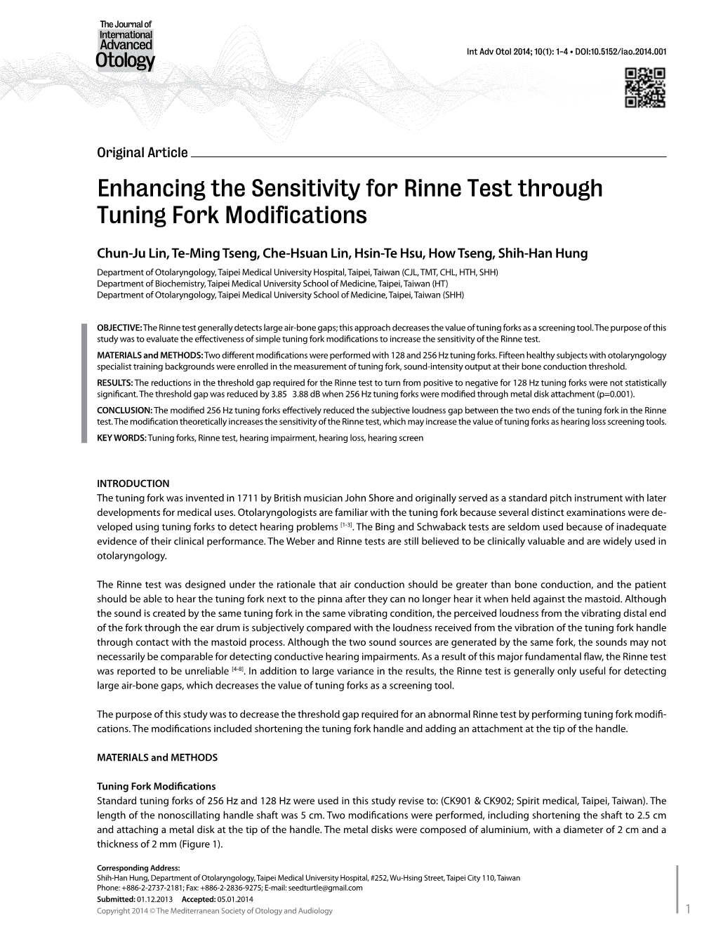 Enhancing the Sensitivity for Rinne Test Through Tuning Fork Modifications