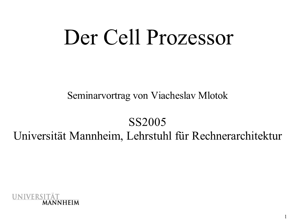 Der Cell Prozessor